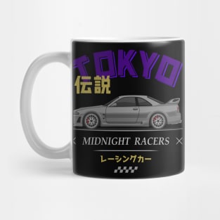 Midnight Racer Silver Skyline R33 GTR JDM Mug